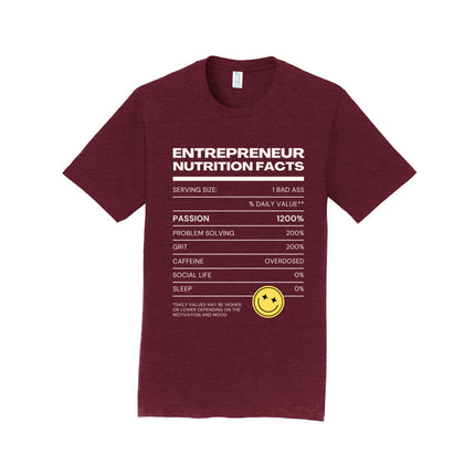 Entrepreneur Nutritional Facts Unisex T-Shirt