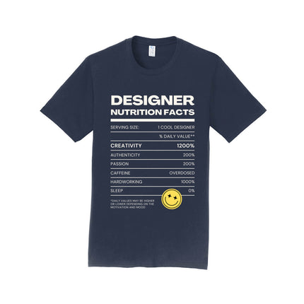 Designer Nutritional Facts Unisex T-Shirt