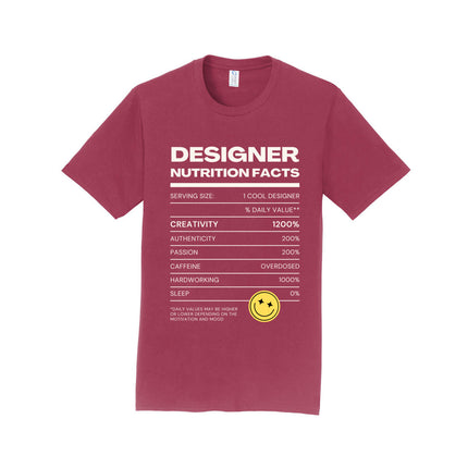 Designer Nutritional Facts Unisex T-Shirt