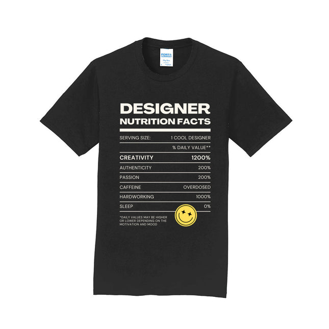 Designer Nutritional Facts Unisex T-Shirt