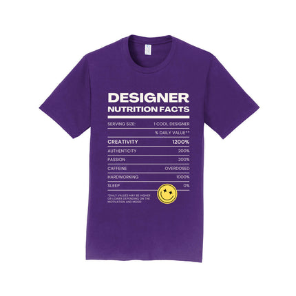Designer Nutritional Facts Unisex T-Shirt